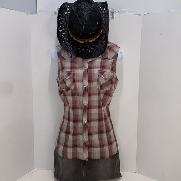 Vamuss Straw Cowboy Hat W/Vegan Leather Band & Beads, Shapeable Brim 57CM - Picture 11 of 11